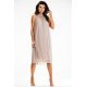 Rochie midi cu glitter bej cu guler halter Taylor 2 - jojofashion.ro