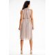 Rochie midi cu glitter bej cu guler halter Taylor 3 - jojofashion.ro