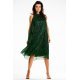 Rochie midi verde cu glitter cu guler halter Taylor 2 - jojofashion.ro