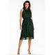 Rochie eleganta midi, cu glitter, verde, evazata, cu guler halter, Taylor 4 - jojofashion.ro