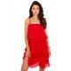 Rochie eleganta midi rosie plisata cu volane in straturi Saima1 2 - jojofashion.ro