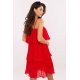 Rochie eleganta midi rosie plisata cu volane in straturi Saima1 3 - jojofashion.ro