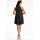 Rochie scurta neagra cu glitter cu guler halter Harper 3 - jojofashion.ro