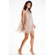 Rochie eleganta scurta, glitter bej, croi A, cu guler halter, Harper 5 - jojofashion.ro