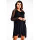 Rochie scurta neagra din glitter cu maneca lunga Kyelle1 2 - jojofashion.ro