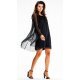 Rochie scurta neagra din glitter cu maneca lunga Kyelle1 3 - jojofashion.ro