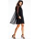 Rochie scurta neagra din glitter cu maneca lunga Kyelle1 5 - jojofashion.ro