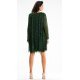 Rochie scurta verde din glitter cu maneca lunga Kyelle 5 - jojofashion.ro