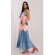 Rochie oversize lunga, din vascoza, bleu cu flori, vaporoasa, Ananke 3 - jojofashion.ro