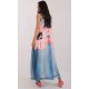 Rochie oversize lunga, din vascoza, bleu cu flori, vaporoasa, Ananke 4 - jojofashion.ro
