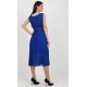 Rochie albastra din voal plisata fluida Cipriana4 4 - jojofashion.ro