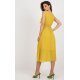 Rochie din voal galbena plisata petrecuta Cipriana3 4 - jojofashion.ro