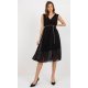 Rochie neagra din voal plisata midi petrecuta Cipriana1 2 - jojofashion.ro