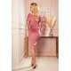 Rochie scurta roz prafuit din catifea Cassie  4 - jojofashion.ro