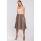 Rochie eleganta midi roz pal leopard print cu umerii goi Martina 2 - jojofashion.ro