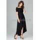 Rochie de seara asimetrica neagra cu trena Jolie Rochie de seara asimetrica neagra cu trena Jolie
