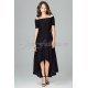 Rochie de seara asimetrica neagra cu trena Jolie Rochie de seara asimetrica neagra cu trena Jolie