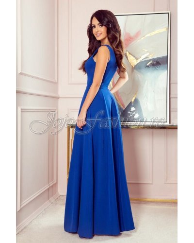 Rochie lunga albastra clasica Cindy Rochii lungi, Rochie lunga albastra clasica Cindy - jojofashion.ro