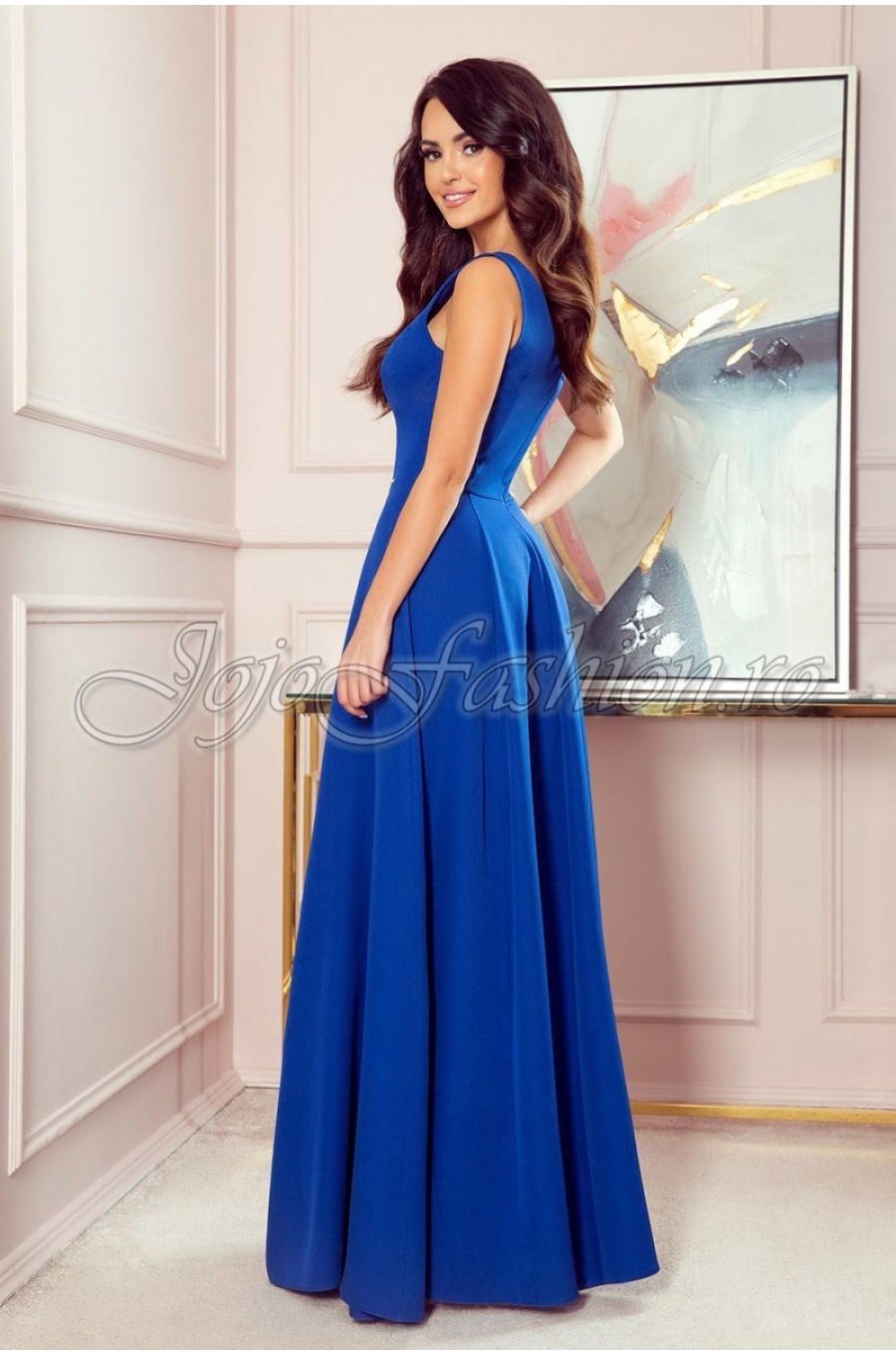 Rochie lunga albastra clasica Cindy 2 - jojofashion.ro