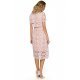 Rochie de seara midi din dantela inflorata roz Macys 3 - jojofashion.ro