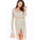 Rochie de seara suprapusa din paiete aurii Charme Rochie de seara suprapusa din paiete aurii Charme