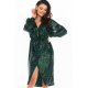 Rochie midi verde din paiete Charme 2 - jojofashion.ro