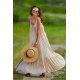 Rochie de vara vaporoasa lunga bej oversize Francina 2 - jojofashion.ro
