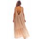 Rochie de vara vaporoasa lunga bej oversize Francina 3 - jojofashion.ro