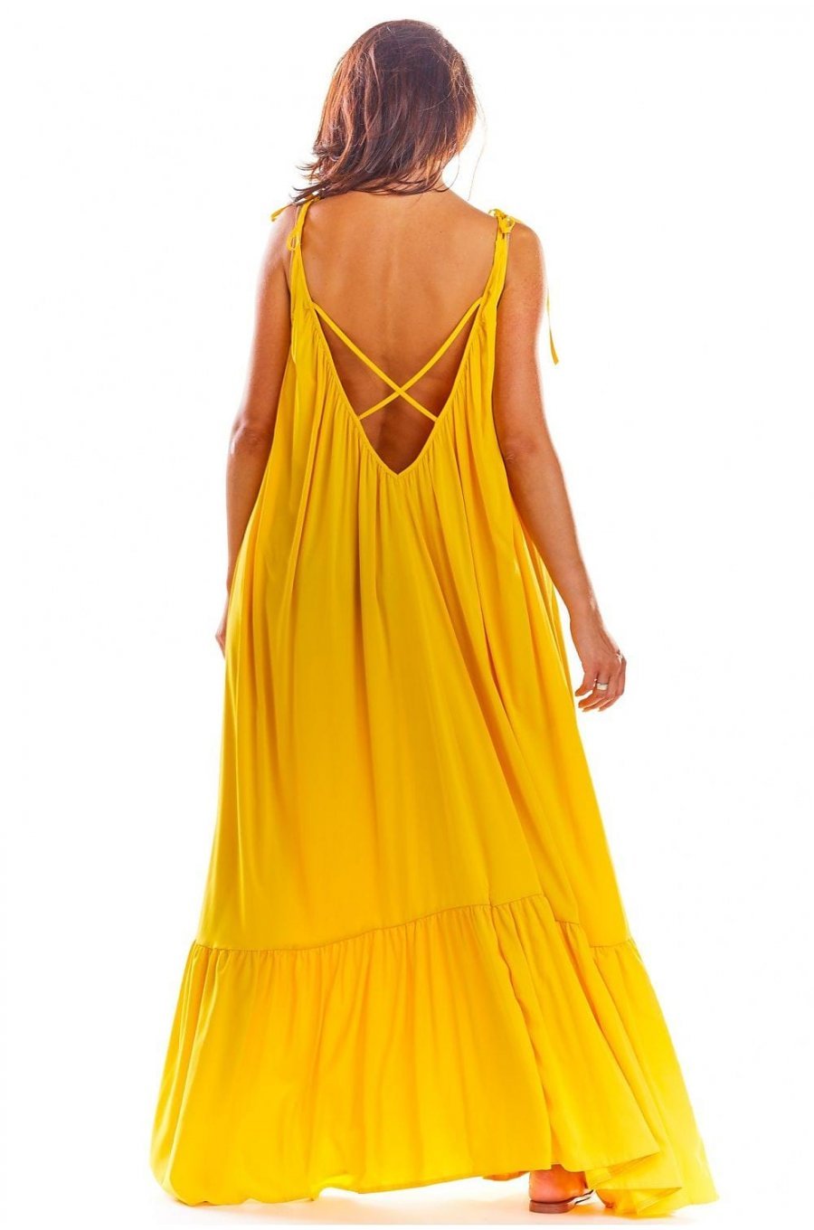Rochie de vara lunga galbena vaporoasa oversize Francina 3 - jojofashion.ro