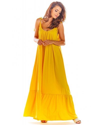 Rochie de vara lunga galbena vaporoasa oversize Francina Rochii, Rochie de vara lunga galbena vaporoasa oversize Francina - jojofashion.ro