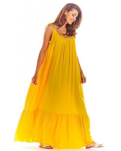 Rochie de vara lunga galbena vaporoasa oversize Francina Rochii, Rochie de vara lunga galbena vaporoasa oversize Francina - jojofashion.ro