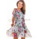 Rochie de zi scurta vaporoasa cu flori multicolore Awama Rochie de zi scurta vaporoasa cu flori multicolore Awama