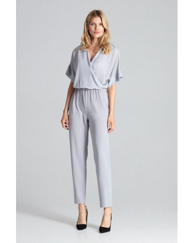 Salopeta eleganta gri cu brocard conica Saskia Salopeta eleganta gri cu brocard conica Saskia - jojofashion.ro