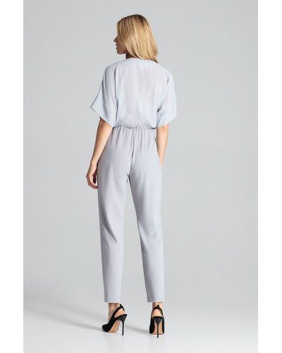 Salopeta eleganta gri cu brocard conica Saskia Salopeta eleganta gri cu brocard conica Saskia - jojofashion.ro