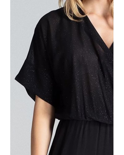 Salopeta femei eleganta neagra cu brocard conica Saskia Salopeta femei eleganta neagra cu brocard conica Saskia - jojofashion.ro