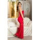 Rochie lunga rosie mulata din dantela cu umerii goi Arina 4 - jojofashion.ro