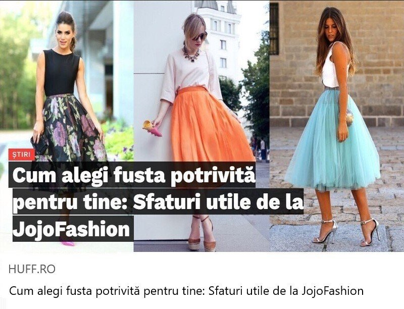 JojoFashion a aparut pe HUFF.ro