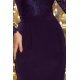 Rochie midi mulata din dantela bleumarin cu maneca lunga Tina  4 - jojofashion.ro