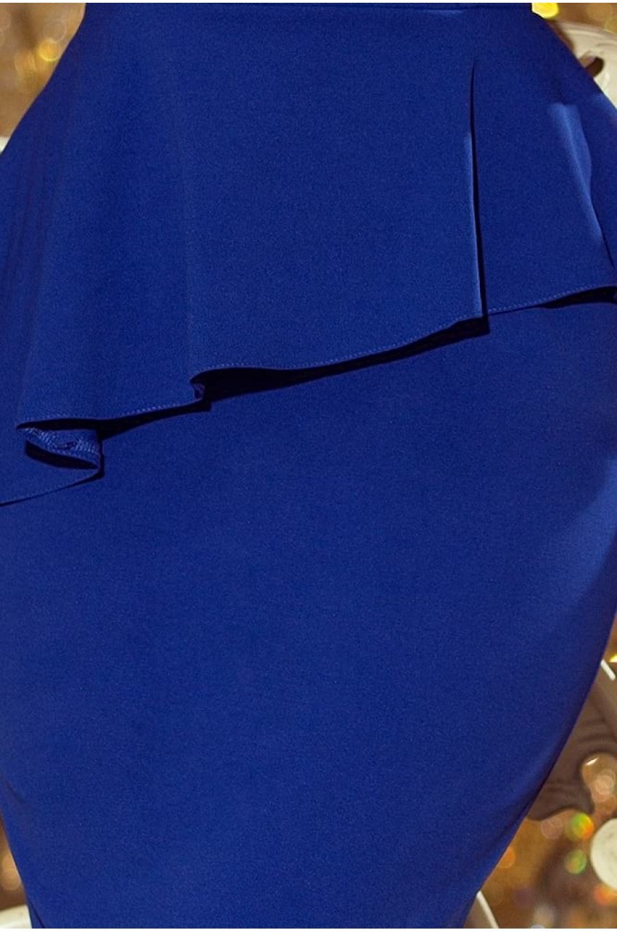 Rochie de zi eleganta midi albastra cu peplum Ema 5 - jojofashion.ro