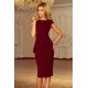 Rochie midi, burgundy, mulata, cu peplum, Ema Rochie midi, burgundy, mulata, cu peplum, Ema 2 - jojofashion.ro