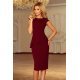 Rochie de zi midi, burgundy, mulata, cu peplum, Ema 2 - jojofashion.ro