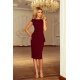 Rochie de zi midi, burgundy, mulata, cu peplum, Ema 4 - jojofashion.ro