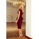 Rochie de zi midi, burgundy, mulata, cu peplum, Ema 5 - jojofashion.ro