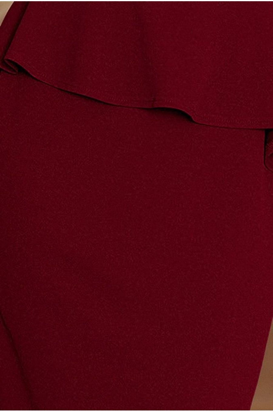 Rochie de zi midi, burgundy, mulata, cu peplum, Ema 5 - jojofashion.ro