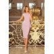 Rochie de zi midi, lila, mulata, cu peplum, Ema 4 - jojofashion.ro