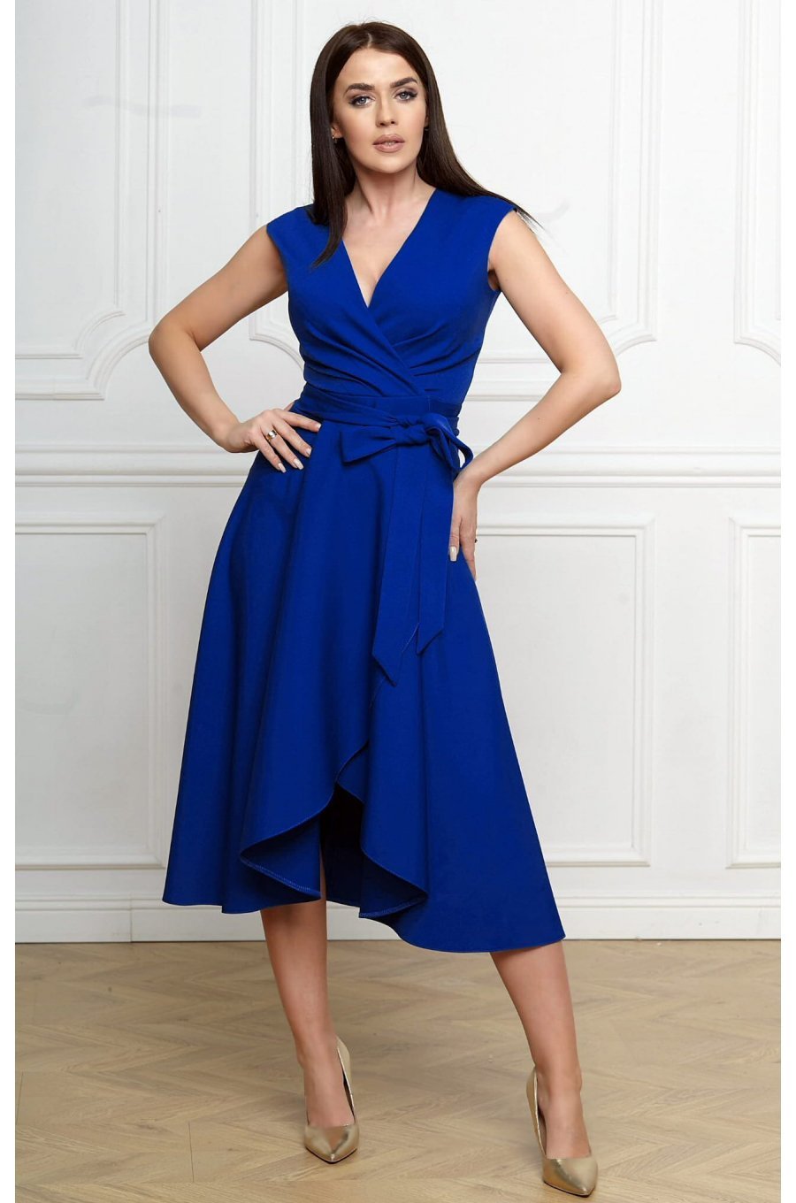 Rochie eleganta midi albastra petrecuta asimetrica Greta2 Rochie eleganta midi albastra petrecuta asimetrica Greta2 1 - jojofashion.ro
