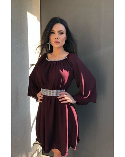 Rochie de ocazie midi vaporoasa din voal mov Alexia Rochie de ocazie midi vaporoasa din voal mov Alexia - jojofashion.ro