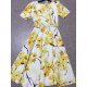 Rochie de vara alba cu flori galbene in clos Adelaide 3 - jojofashion.ro