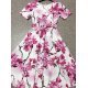 Rochie de vara alba cu flori roz in clos Adelaide 3 - jojofashion.ro