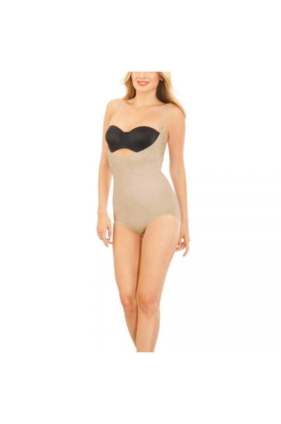 Body modelator bej fara cupe cu bretele subitri Maria Body modelator bej fara cupe cu bretele subitri Maria 1 - jojofashion.ro